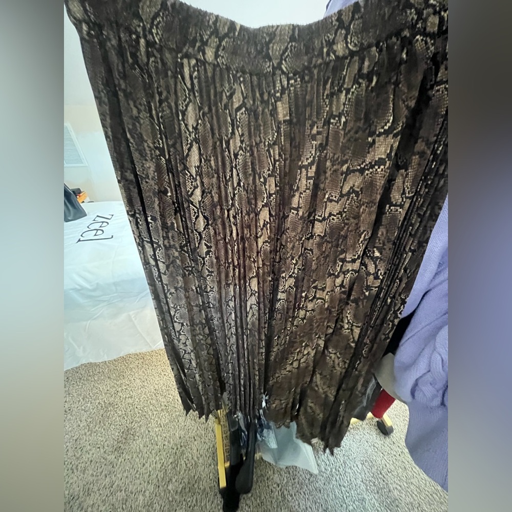 Michael Kors Brown Snake Print Skirt